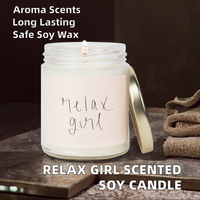 Bougie parfumée Sweet Water Decor Relax Girl à la menthe poivrée, au cèdre, à la clou de girofle et à l'eucalyptus pour la maison |   Pot transparent de 9 oz, durée de combustion de 40 heures, non toxique