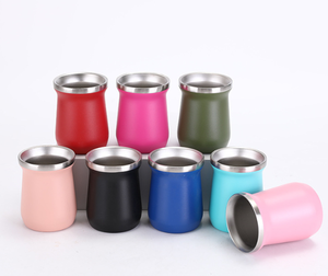 Originale Tradizionale Mate <span class=keywords><strong>Argentino</strong></span> da 8oz in Acciaio Inossidabile con Stampa a Trasferimento ad Acqua Effetto Legno - Product Image 1