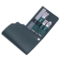 Kit de manucure et pédicure professionnel de luxe portable de haute qualité en acier inoxydable avec logo personnalisé et sac en cuir PU