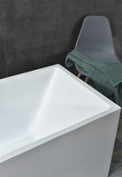 Baignoire autoportante rectangulaire en acrylique, moderne, profonde, pour bain à la turque, vente en gros usine pour salles de bain domestiques et hôtelières, OEM ODM