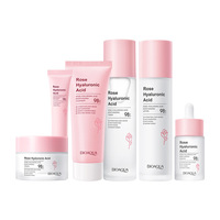 Ensemble de 6 articles les plus vendus - Nettoyant visage, crème, lotion, série de soins du visage à l'acide hyaluronique anti-rides à la rose
