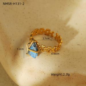 Bague ouverte en acier inoxydable pour femme Bague réglable en pierre naturelle vintage Boho Chic empilable Bijoux hypoallergéniques Cadeau - Product Image 5