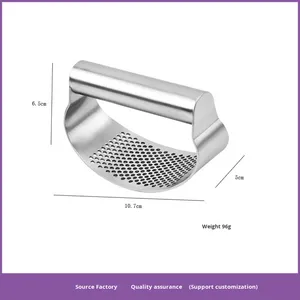 Presse-ail en acier inoxydable avec anneau de hachage gratuit, design en arc, pour <span class=keywords><strong>la</strong></span> <span class=keywords><strong>cuisine</strong></span> - Product Image 2