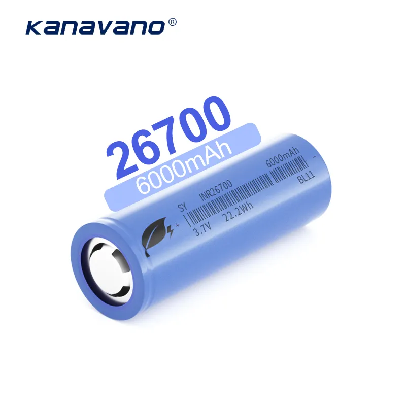 3.7V 6000Mah Oplaadbare Lithium Batterij Cel 26700 Cilindrische Li-Ion Batterij Voor Elektrische Motorfiets