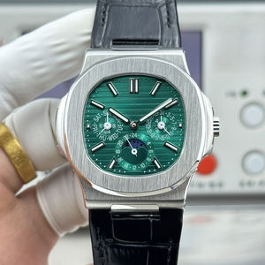 Reloj de Hombre PP 57401 con Esfera Verde Oliva, Diseño Clásico en Forma de Almohada, Manecillas Luminosas, Visualización de Fase Lunar y Función de <span class=keywords><strong>Reserva</strong></span> de Marcha - Product Image 1