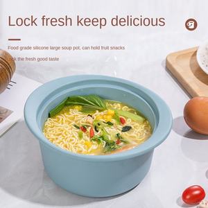 Olla de Silicona para Microondas, Vaporera de Alimentos, Olla para Sopa con Tapa y Asa, Tazón para Cocinar al Vapor en el Microondas - Product Image 4