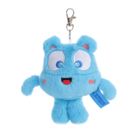 Pendentif en peluche monstre bleu souriant mignon, mini mascotte, porte-clés, accessoire de décoration pour sac à dos, souvenir d'événement