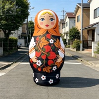 Poupée gigante gonflable LED lumineuse Matryoshka russe de 2m, 3m, 4m pour festival/événement culturel en extérieur