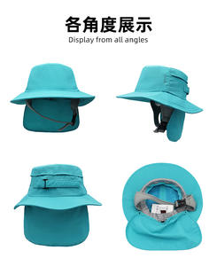 Casquettes de plage personnalisées avec impression par transfert thermique, logo, couleurs mélangées, pour la pêche en plein air, le <span class=keywords><strong>camping</strong></span>, l'escalade, le surf - Product Image 6
