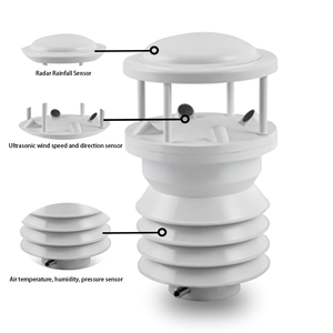 Estación Meteorológica Automática Compacta RS485 con <span class=keywords><strong>Radar</strong></span> de Velocidad/Dirección del Viento Ultrasónico, Temperatura del Aire, Humedad, Presión y Precipitaciones - Product Image 3