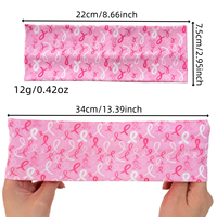 Vente en gros de bandeaux élastiques à ruban rose pour la sensibilisation au cancer du sein, pour femmes, sport, course à pied, yoga, bandeaux larges pour cheveux, accessoires pour cheveux