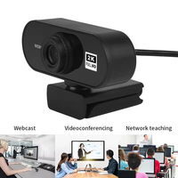 Webcam 2K Full HD avec microphone, caméra web USB pour PC, ordinateur, Mac, ordinateur portable, ordinateur de bureau, YouTube, Skype, mini caméra