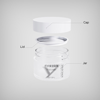 Pot en plastique d'emballage cosmétique rond de luxe givré par PETG avec des tailles du couvercle 5ml 15ml 30ml 50ml 100ml 250ml pour la lotion et la crème corporelle