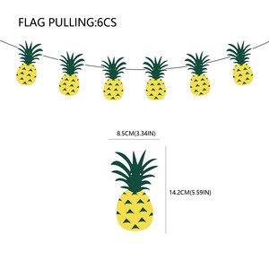 Hawaii dứa theo chủ đề dùng một lần Bộ đồ ăn cho sinh nhật ngày Valentine bên cốc giấy tấm trái cây mùa hè mát mẻ - Product Image 6