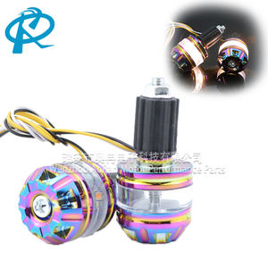 LED Motorrad Lenker Griffe Stangen enden Stecker Lenker Schieber Brennen Titan Lenker End stecker mit leichtem Zubehör - Product Image 1