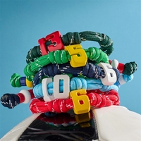 Pulsera Trenzada Personalizada Estilo Universitario, Impermeable, con Letras y Números, Joyería para el Espíritu de Equipo, Regalos para el Día del Partido