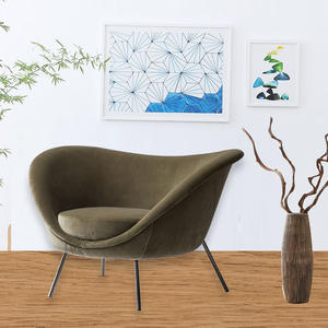 Sillón Individual de Terciopelo Verde, Moderno, para Sala de Estar, con Patas de Metal, Cómodo, para Decoración del Hogar - Product Image 2