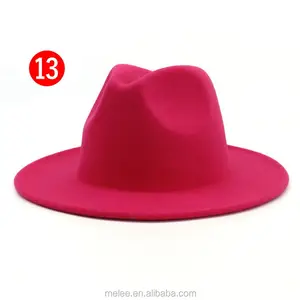 21 colori Commercio All'ingrosso vintage classic tesa larga faux feltro di lana fedora della donna degli uomini di cappello panama