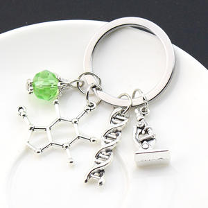 Microscopes scientifiques ADN docteur pendentifs ADN métal porte-clés Graduation étudiant enseignant cadeau anatomie neurologie biologie porte-clés - Product Image 4