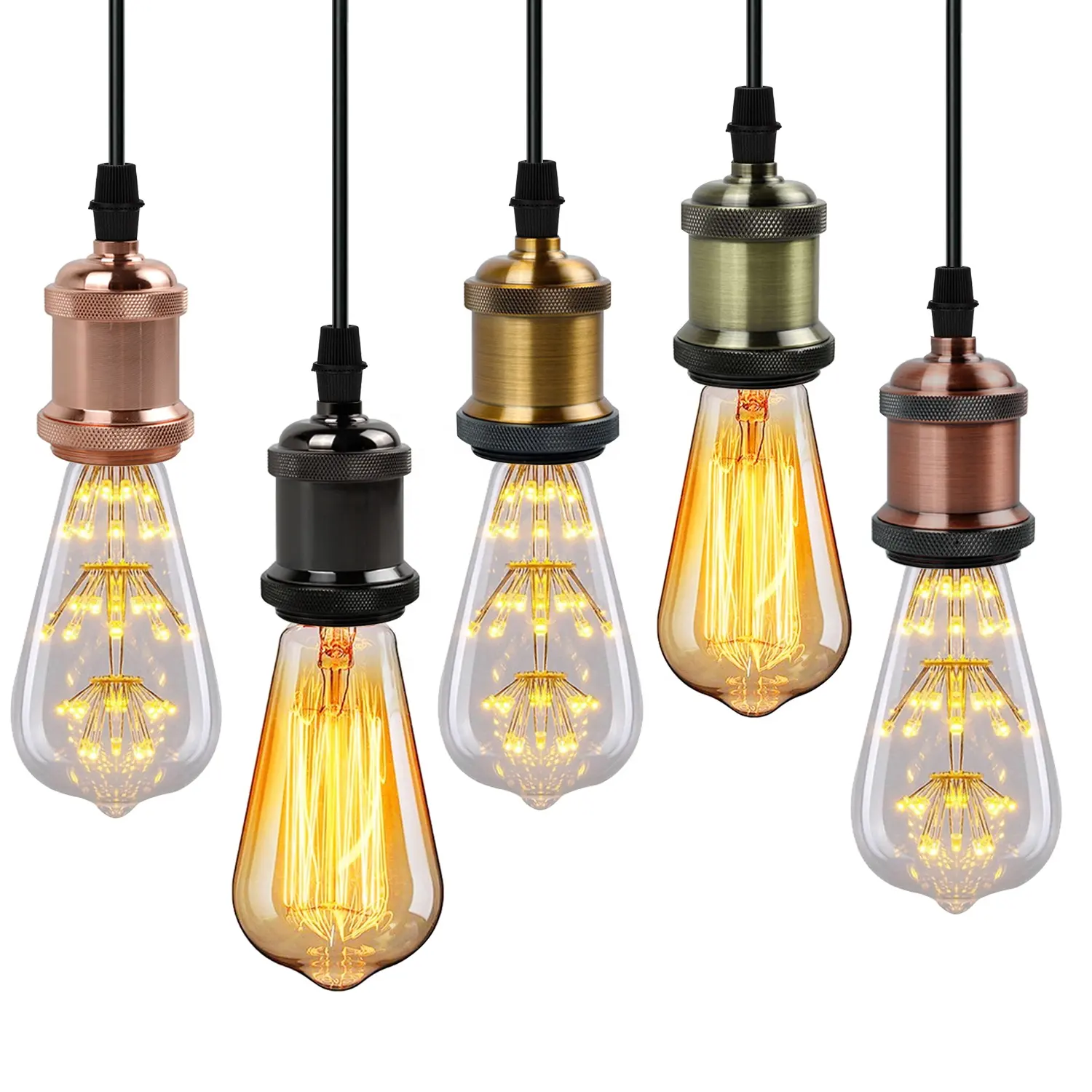 Đồ Đạc Chiếu Sáng Đèn Trang Trí Hiện Đại E27 Retro Giữ Đèn Hiện Đại Parlor Pendant Lights Đối Với Cà Phê Cửa Hàng Giáng Sinh Ngoài Trời