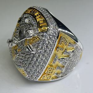 Anillo Conmemorativo 2017 Chapado en Oro de 24K con Diamantes de Moda, Personalizado Según Muestras, Regalo de Aniversario o Compromiso - Product Image 3