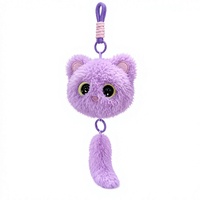 Porte-clés chat en peluche, mignon chaton à grands yeux, pendentif pour sacs à main, sacs à dos, clés de voiture et cadeaux
