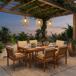 Silla de Jardín de Ratán Contemporánea para Exteriores, Ecológica, Plegable, con Marco de Madera Sólida, para Restaurante, Hotel, Cocina, Patio, Villa - Product Image 1
