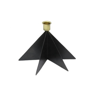 Bougeoir de couleur noire plaqué laiton en métal de fer de conception standard pour la décoration intérieure bougeoir de Style moderne fait à la main - Product Image 1