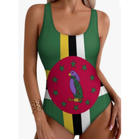 Maillot de bain une pièce pour femme Martinique avec coussinets amovibles, col rond, coupe haute, idéal pour la plage et la natation