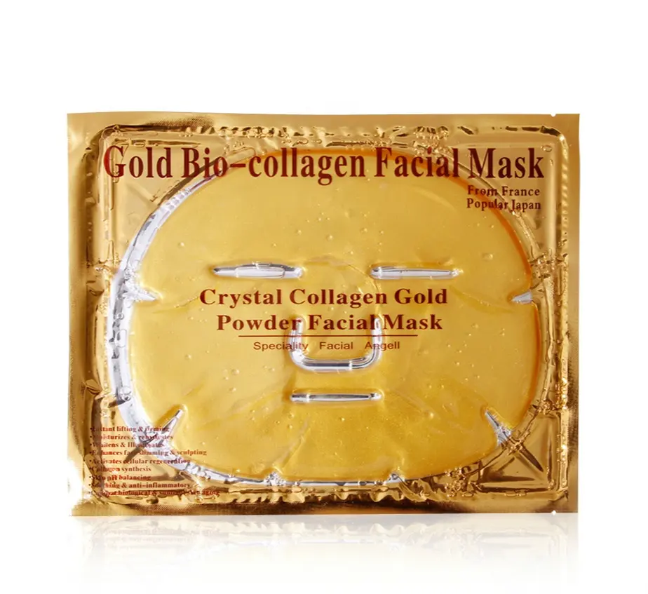 CE certificate Collagen Crystal face mask, 24k gold facial mask, gold bio-collagen facial mask