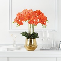 Arrangement de fleurs d'orchidées artificielles OH Real Touch, Phalaenopsis en soie de luxe dans un pot, résistant aux UV, fausse fleur pour la décoration de la maison et des hôtels