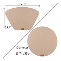 Ensemble de 7 sets de Table en feutre Beige thermo-isolant pour Table à manger en bois