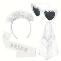 Serre-tête en tulle blanc avec bretelles, accessoire décoratif de mariée pour fête de mariage européenne et américaine, idéal pour les tenues de demoiselle d'honneur