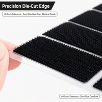 Pièces de fixation auto-agrippantes thermocollantes découpées, formes pré-découpées avec 8 types de films, bords découpés au laser, 10-300 mm