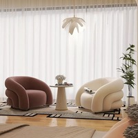 Canapé-lit moderne en tissu crème en forme de U avec rembourrage en éponge pour petits espaces, salon ou espace de repos pour magasin de vêtements