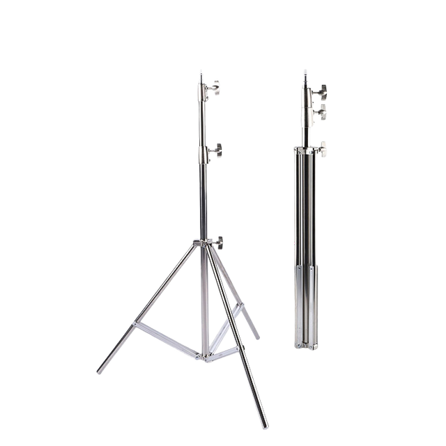2M Stainless Steel Professional Photography Light Stand Tripod with Portable Wireless Ring Light for Video Camera