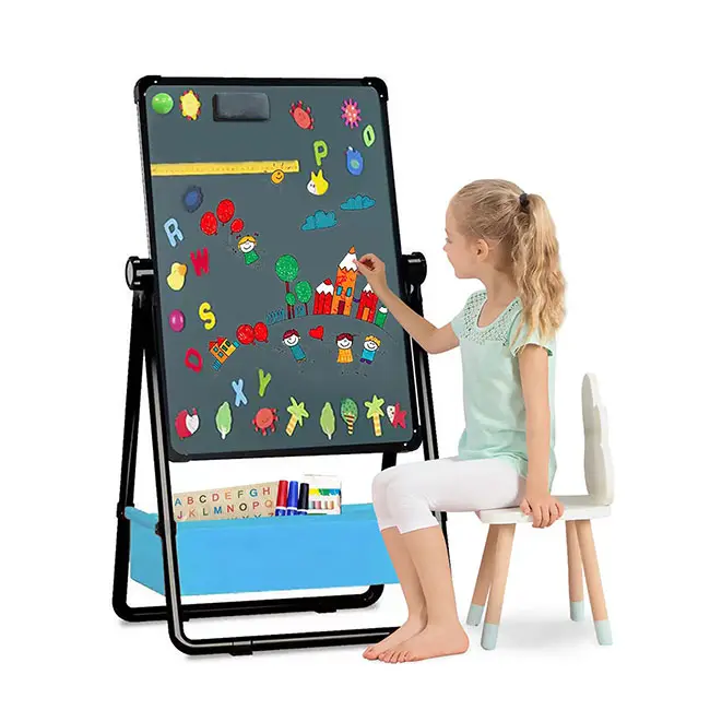 Multifunctional Height Adjustment Children Graffiti Reusable Toy Education Double-side Magnetic Drawing Board