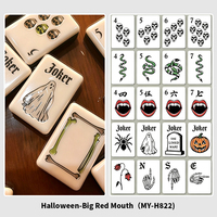 Jeu de tuiles de Mahjong américain en acrylique sur le thème d'Halloween, format portable, tuiles de jeu de Mahjong pour fête, logo personnalisé d'usine, OEM