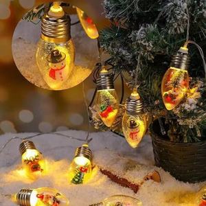 JeeFine - <span class=keywords><strong>Guirnalda</strong></span> de <span class=keywords><strong>Luces</strong></span> Decorativas LED para Exteriores, Impermeables, con Diseño de Muñeco de Nieve y Piñas, Color Blanco Cálido, para Regalo de Navidad - Product Image 1