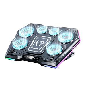 Refroidisseur d'<span class=keywords><strong>ordinateur</strong></span> <span class=keywords><strong>portable</strong></span> en plastique à 6 ventilateurs <span class=keywords><strong>silencieux</strong></span>, support ergonomique réglable, 5 vitesses de réglage pour 15-17,3 pouces - Product Image 1