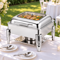 Réchaud de buffet carré en acier inoxydable Allnice pour mariages, hôtels et restaurants – Équipement de restauration