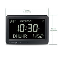 Horloge de table de bureau AZAN mosquée islamique multifonction numérique pour la prière musulmane mondiale de l'heure de la ville vente en gros