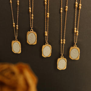 <span class=keywords><strong>Collar</strong></span> de Rosa con Espejo Mágico de Lujo para Mujer, Acero de Titanio, Chapado en Oro de 18k, Cadena para Clavícula - Product Image 2