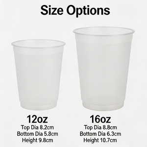Gobelets en plastique givré personnalisés 12oz 16oz, gobelets jetables pour mariage et fête, logo personnalisé pour réception de mariage - Product Image 3