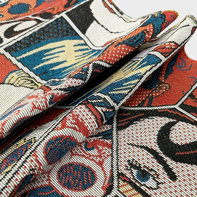 Venta caliente tela de tapicería hilo teñido grueso libélula mariposa patrón almohada tela Jacquard tela