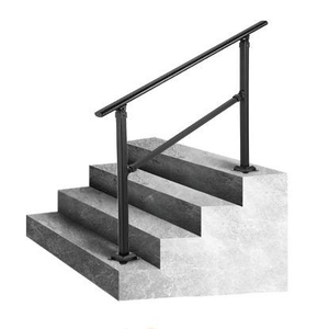 Có thể điều chỉnh Matte Black Carbon thép ngoài trời lan can Khung bên ngoài cầu thang lan can cho Bê Tông Bước - Product Image 1