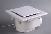 Ventilateur d'extraction d'air mural silencieux en plastique carré de 8 pouces, ultra silencieux, à roulement à billes, avec éclairage LED