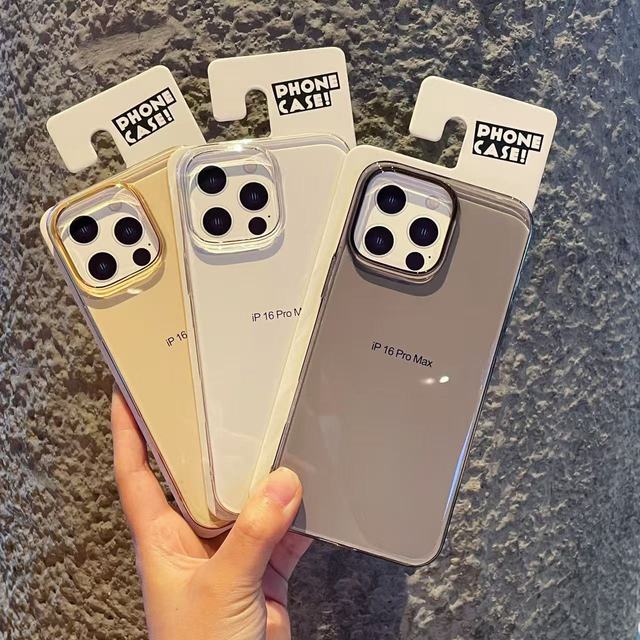 Fashion Ultrathin Transparent Phone case for iphone 14 15 16 17 Pro Max Samsung S24 S25 ULTRA Macroporous Shockproof Rear Cover