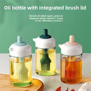 Nouvelles bouteilles pulvérisatrices d'huile 2-en-1 avec brosse en silicone pour la cuisson, le barbecue et la pâtisserie - Product Image 4