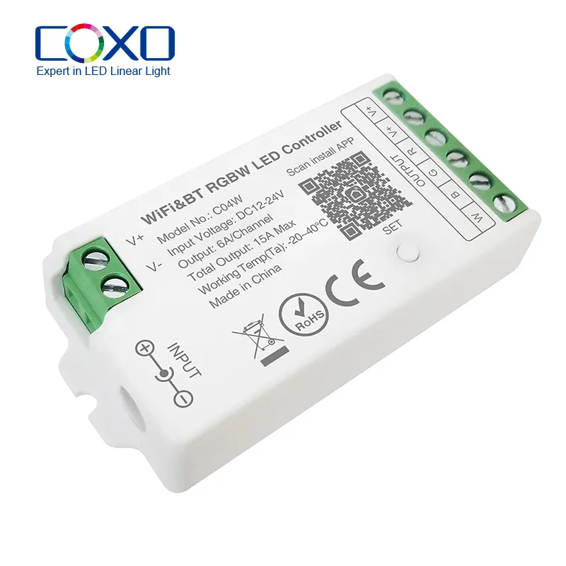Coxo wifi tuya led contrôleur pour bande de led système de contrôle intelligent éclairage rvb rgbw avec dmx gradateurs à distance contrôleur led